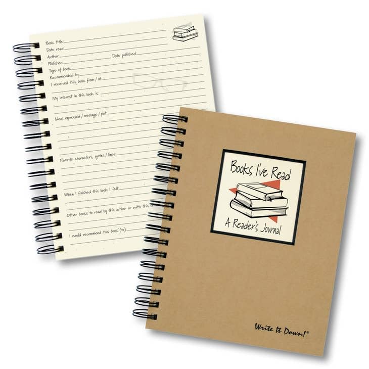 Write it Down series by Journals Unlimited  Guided Journal  Books I've Read  A Reader's Journal  Full-size 7.5""x 9""  Kraft Hard Cover  Made in USA - Image 1